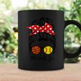 Mom Life Messy Bun Hair Funny Softball Basketball Mom Coffee Mug Gifts ideas
