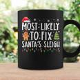 Most Likely To Fix Santas Sleigh Family Christmas Holidays Coffee Mug Gifts ideas