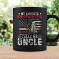 My Favorite Firefighter Calls Me Uncle American Flag Gift Coffee Mug Gifts ideas
