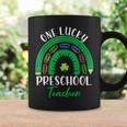 One Lucky Preschool Teacher St Patricks Day Teacher Rainbow Coffee Mug Gifts ideas