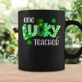 One Lucky Teacher Shamrock Clover Leopard St Patricks Day Coffee Mug Gifts ideas