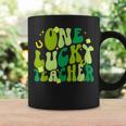 One Lucky Teacher Shamrock St Patricks Day Retro Groovy Coffee Mug Gifts ideas