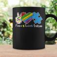 Peace Love Autism Puzzle In April We Wear Blue For Autism Coffee Mug Gifts ideas