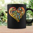 Pretty 60S 70S Hippie Peace Love Heart Peace Sign Coffee Mug Gifts ideas