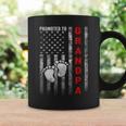 Promoted To Grandpa 2023 American Flag New Grandpa Coffee Mug Gifts ideas
