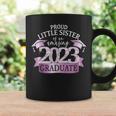 Proud Little Sister I 2023 Graduate Black Purple Outfit Coffee Mug Gifts ideas