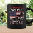 Proud Wife Of A Veteran Vintage Flag Military Veterans Day Coffee Mug Gifts ideas