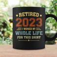 Retired 2023 Funny Vintage Retirement Humor Gifts Men Women Coffee Mug Gifts ideas