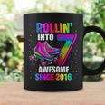 Rollin Into 7 Awesome 2016 Roller Skating 7Th Birthday Girls Coffee Mug Gifts ideas