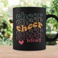 Smile Cheer Mom Retro Cheerleading Mom Game Day Cheer Coffee Mug Gifts ideas