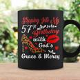 Stepping Into My 57Th Birthday With Gods Grace And Mercy Coffee Mug Gifts ideas