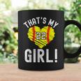 Thats My Girl Vintage Number 22 Heart Softball Mom Dad Coffee Mug Gifts ideas