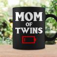 Tired Mom Of Twins Mother Funny Low Battery Mommy Mum Coffee Mug Gifts ideas