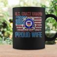 US Coast Guard Proud Wife With American Flag Gift Veteran Coffee Mug Gifts ideas