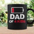Vintage Dad Of 4 Kids Battery Low Dad Fathers Day Coffee Mug Gifts ideas