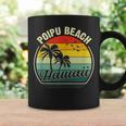 Vintage Poipu Koloa Kauai Beach Summer Vacation Sunset Palm Coffee Mug Gifts ideas