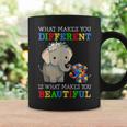 What Makes You Different Elephant Mom Autism Awareness Coffee Mug Gifts ideas