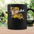 Womens Louisiana Sunflower Leopard Print Wildflower State Map Coffee Mug Gifts ideas