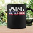 Womens My Heart Belongs To A Veteran Awesome Veteran Day Design Coffee Mug Gifts ideas