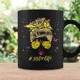 Womens Sister Life Messy Hair Bun Sunflower Women Mothers Day Coffee Mug Gifts ideas
