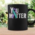 You Matter - Suicide Prevention Teal Purple Awareness Ribbon Coffee Mug Gifts ideas