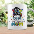 Autism Mom Messy Bun Sunglasses Bandana Autism Awareness Coffee Mug Gifts ideas