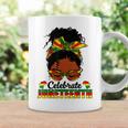 Celebrate Junenth 1865 Messy Bun Glasses Black Women Coffee Mug Gifts ideas
