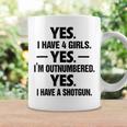 I Have 4 Girls Im Outnumbered Funny Daddy Dad Of Girls Coffee Mug Gifts ideas