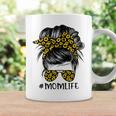 Mother Sunflowers Mom Life Messy Bun Hair Sunglasses Mothers Day Mom Coffee Mug Gifts ideas