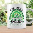 One Lucky English Teacher Gnomes St Patricks Day Rainbow Coffee Mug Gifts ideas