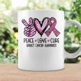 Peace Love Cure Pink Ribbon Cancer Breast Awareness Coffee Mug Gifts ideas