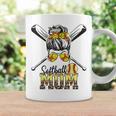 Softball Mom Messy Bun Leopard Softball Mothers Day 2023 Coffee Mug Gifts ideas
