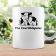 The Cow Whisperer- Cute Black And White Resting Cow Coffee Mug Gifts ideas