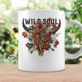 Wild Soul Leopard Cow Skull Bull Skull Flower Western Lover Coffee Mug Gifts ideas