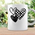 Womens Checker Flag Racing Heart Auto Racing Racetrack Coffee Mug Gifts ideas