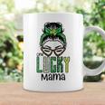 Womens St Patricks Day Messy Bun Lucky Mama Saint Paddys Mom Women Coffee Mug Gifts ideas