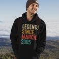 18 Years Old Vintage Legend Since March 2005 18Th Birthday Hoodie Lifestyle