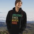 43 Years Old Gifts Awesome Since March 1980 43Rd Birthday Hoodie Lifestyle