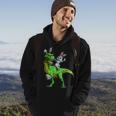 Bunny Riding Dinosaur FunnyRex Easter Bunny Gift Hoodie Lifestyle