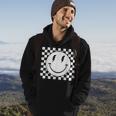 Checkered Smiling Happy Face Smile Hippie 70S Checkerboard Hoodie Lifestyle