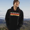 Cox Nachname Retro Sunset Hoodie, 80er 90er Jahre Geburtstag Familientreffen Lebensstil