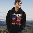 Distressed American Flag Pops Firefighter The Legend Retro Hoodie Lifestyle