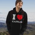 Distressed Grunge Worn Out Style I Love Caitlin Hoodie Lifestyle