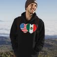 Doppelherz Mexiko & USA Flagge Langarmshirt für mexikanisch-amerikanische Patrioten Hoodie Lebensstil