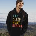 Eat Sleep Hunt Repeat Hunting Hunter Funny Retro Vintage Hoodie Lifestyle