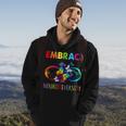 Embrace Neurodiverity Rainbow Infinity Butterfly Autism Hoodie Lifestyle