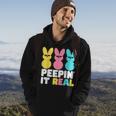 Funny Peepin It Real Or Real Easter Bunnie Hoodie Lifestyle