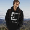 Grump Old And Tired Goat Funny Middle Aged Men Hoodie Lifestyle