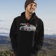 Herren Schwarz Hoodie mit Evo 7 Auto-Print, Motorsport Design Lebensstil