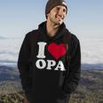 I Love Opa Herz-Motiv Hoodie in Schwarz, Geschenkidee für Großväter Lebensstil